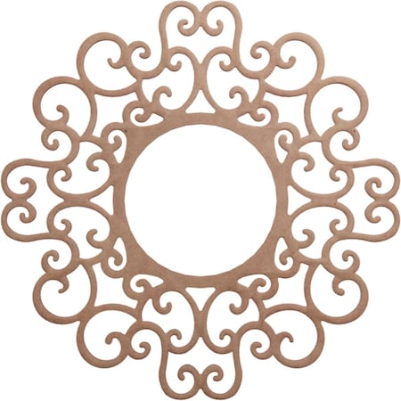 Ekena Millwork Reims Wood Fretwork Pierced Ceiling Medallion, Wood (Paint Grade), 24"OD x 9 1/8"ID x 3/8"T CMWP24X24X0375REMF